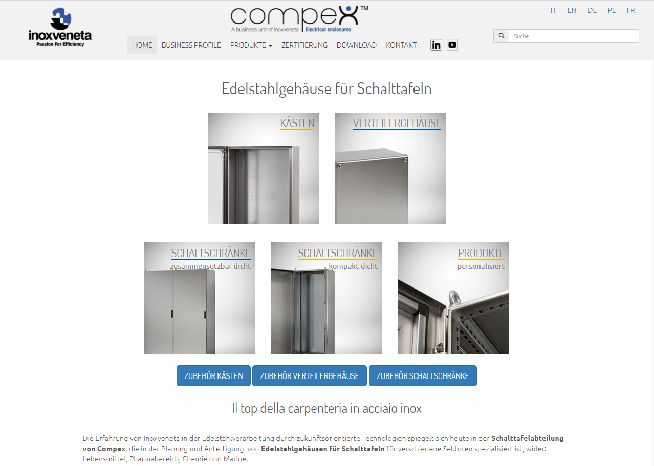 The new Compex web site is on line, now fully dedicated to stainless steel electrical enclosures The new Compex web site is on line, now fully dedicated to stainless steel electrical enclosures