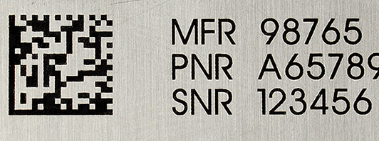 What is it possible to get with a DataMatrix coding on a metal component? What is it possible to get with a DataMatrix coding on a metal component?